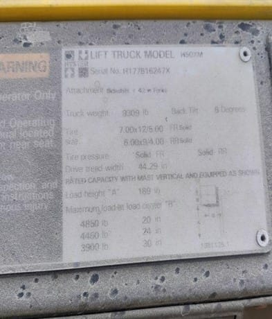2000 Hyster H50XM Industrial Forklift Counterbalance for sale in Mount Pleasant, IA - listing photo 7 of 7