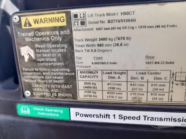 2015 Hyster H50CT Industrial Forklift Counterbalance for sale in Mount Pleasant, IA - listing photo 6 of 6