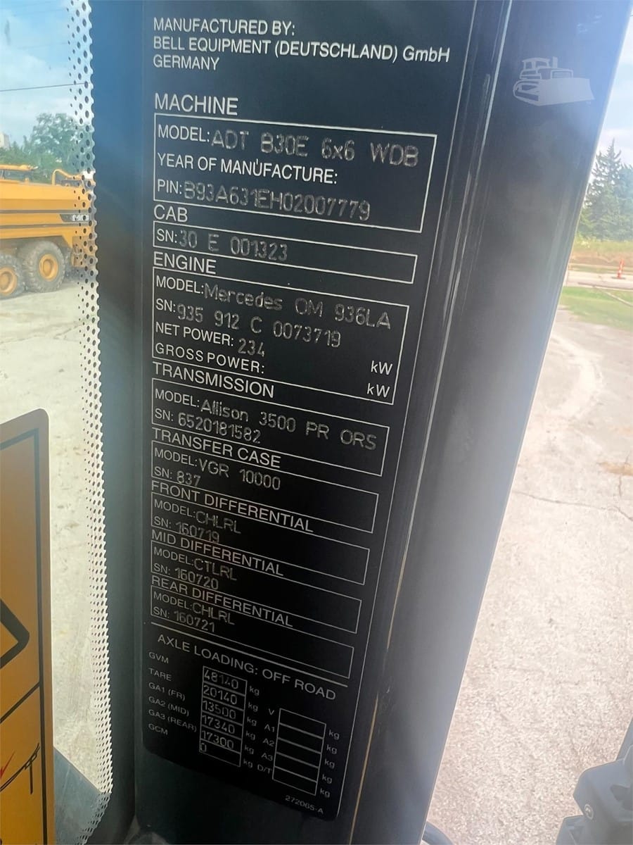 2017 Bell B30E Off Highway for sale in Ada, OK - listing photo 4 of 8