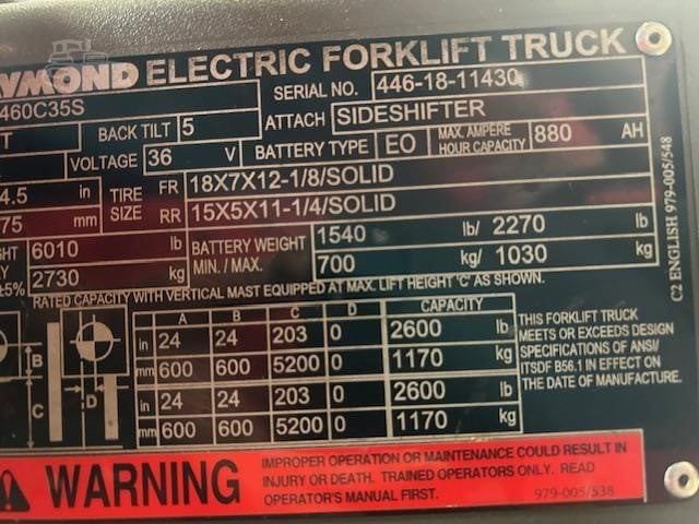 2018 Raymond 4460C35S Telehandlers Forklifts for sale in Batavia, IL - listing photo 8 of 8