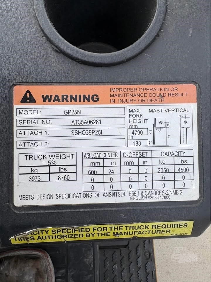 2019 Cat Lift Trucks GP25N Industrial Forklift Counterbalance for sale in Mount Ayr, IA - listing photo 7 of 7