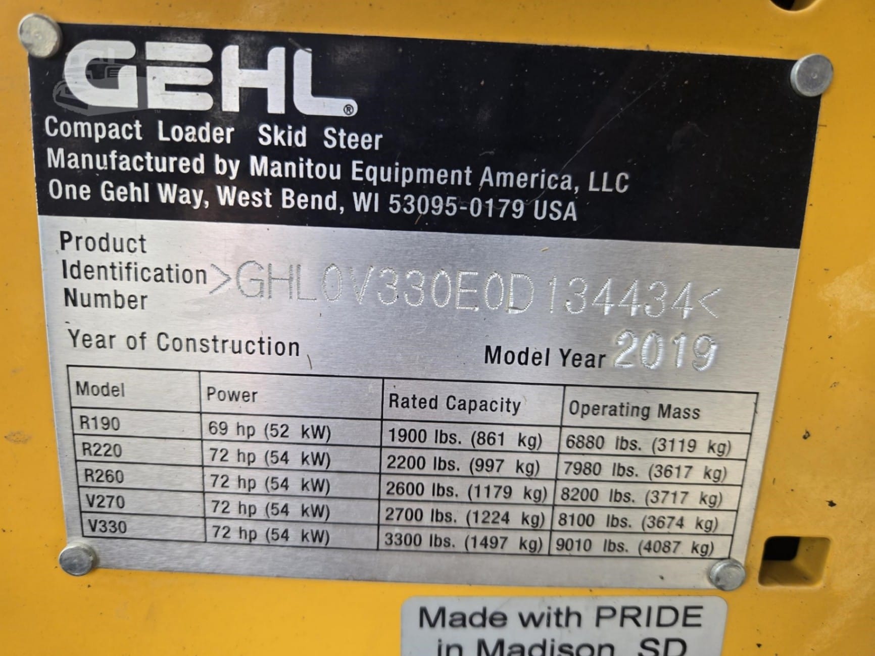 2019 Gehl V330 Skid Steer Loaders for sale in Dyersville, IA - listing photo 3 of 21