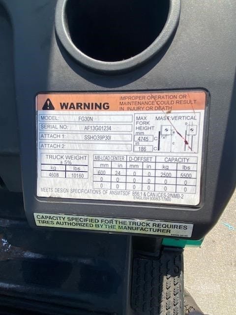 2019 Mitsubishi FG30N Telehandlers Forklifts for sale in Batavia, IL - listing photo 6 of 8