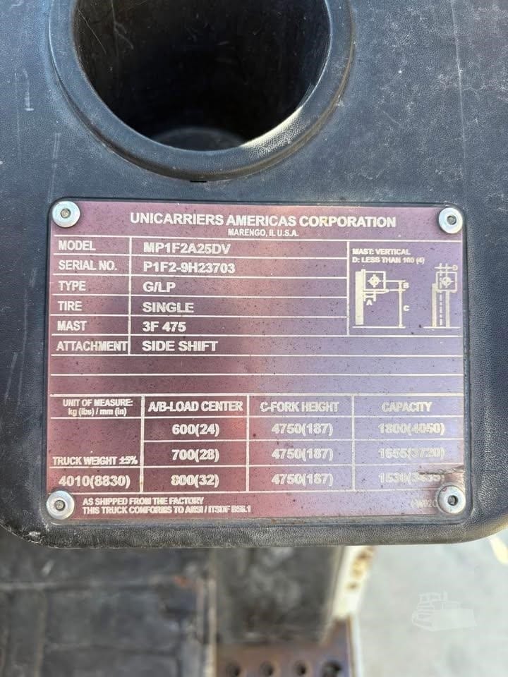 2019 Nissan MP1F2A25DV Industrial Forklift Counterbalance for sale in Mount Ayr, IA - listing photo 5 of 6