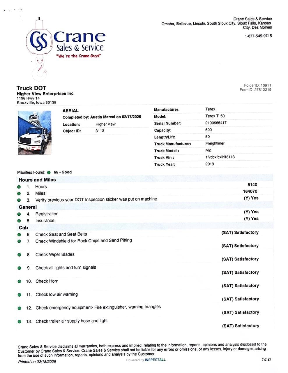 2019 Terex TL50M Service Mechanics Truck Crane for sale in Knoxville, IA - listing photo 46 of 49