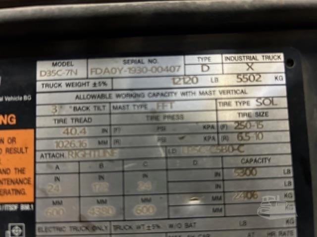 2021 Doosan D35C-7 Telehandlers Forklifts for sale in Batavia, IL - listing photo 8 of 8
