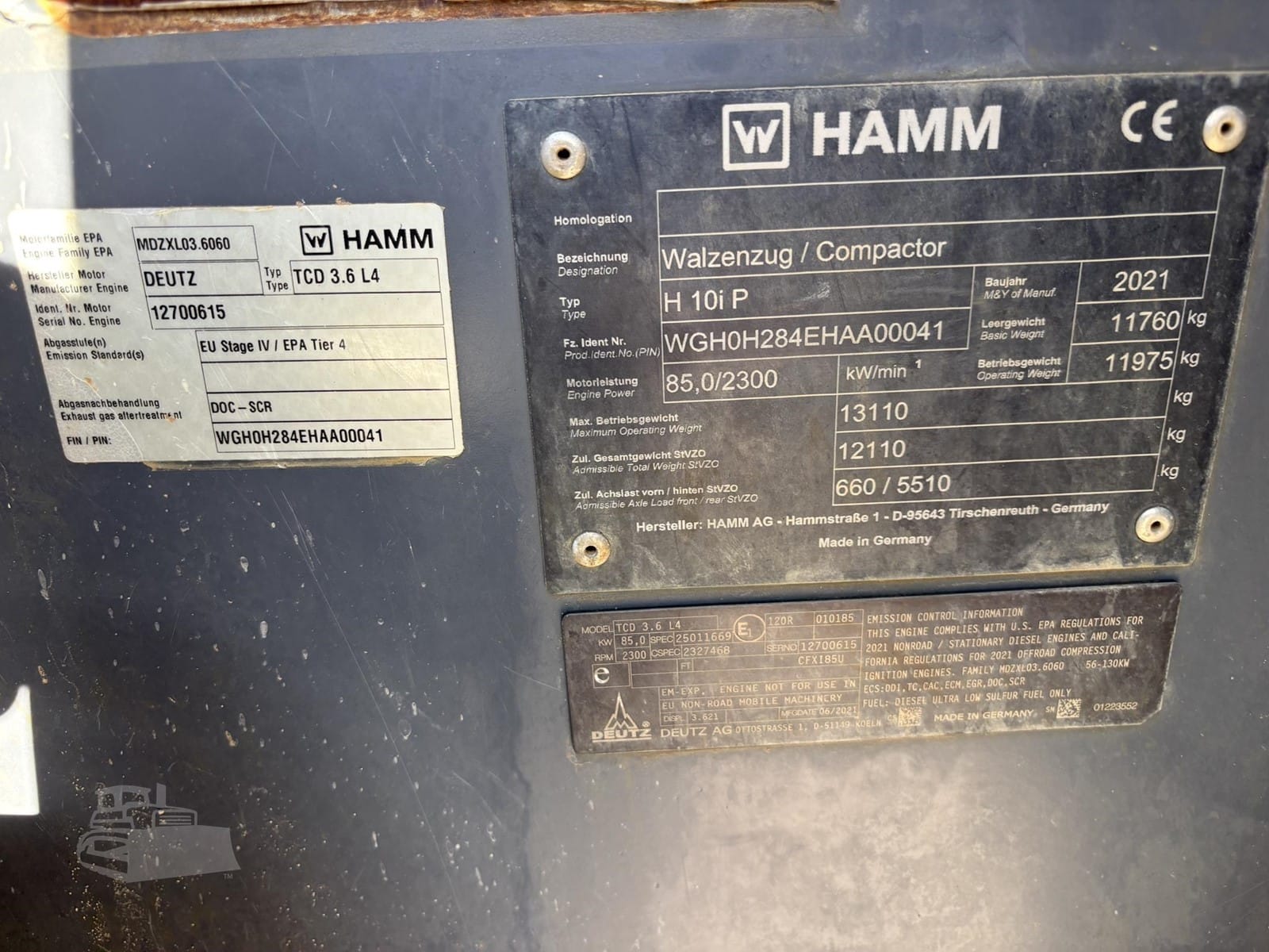 2021 HAMM H10IP Padfoot Trench Compaction for sale in Mounds, OK - listing photo 7 of 7