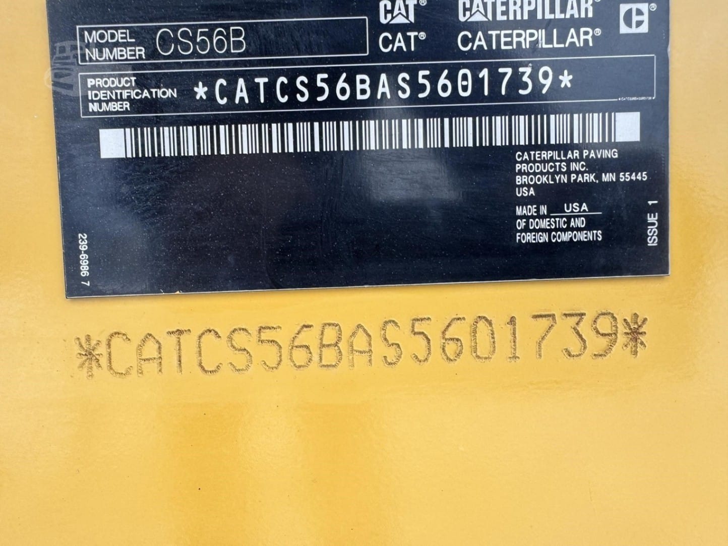 2022 Caterpillar CS56B Smooth Drum Rollers for sale in Blairsville, PA - listing photo 7 of 8