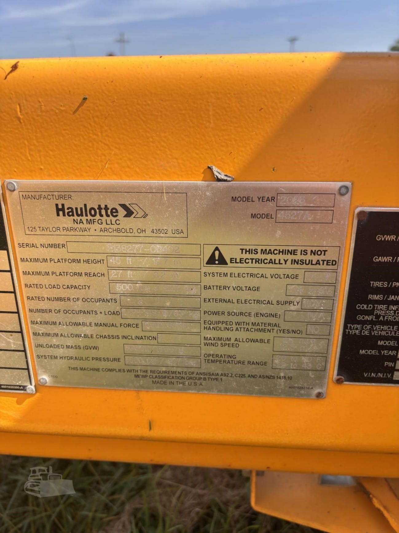 2023 Haulotte 4527A Telescopic Boom Lift Straight for sale in Fort Dodge, IA - listing photo 6 of 7