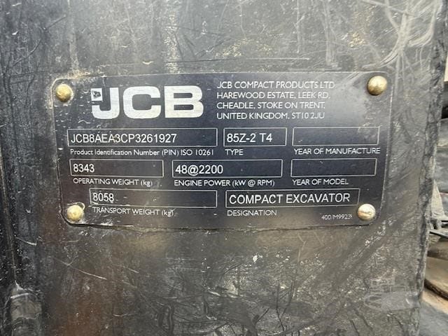 2023 JCB 85Z-2 Excavators for sale in Georgetown, OH - listing photo 6 of 8