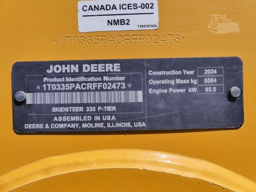 2024 John Deere 335 P-Tier Track Loaders for sale in Edon, OH - listing photo 5 of 5